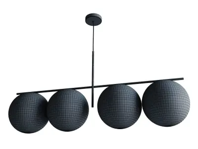 Maxim Vesper 4-Light Pendant Satin Brass 3D model