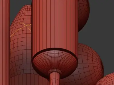 Chandelier Amber Bamboo Pendant 3D model