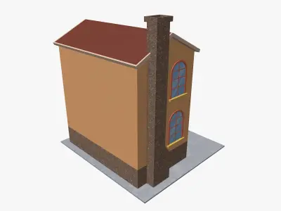 Cartoon House 1 Low-poly 3D model