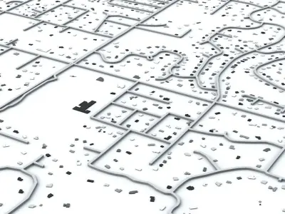 Anchorage Buildings and Road Networks 3D model