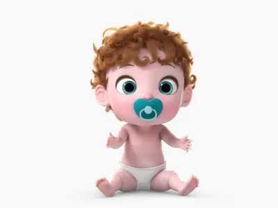  Cartoon Twin Baby Rigged 