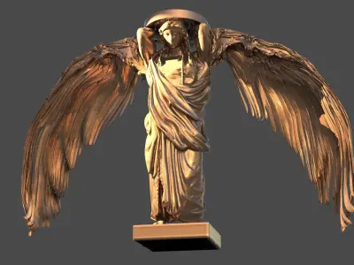 Greek Sculpted statue Winged pillar  3D model