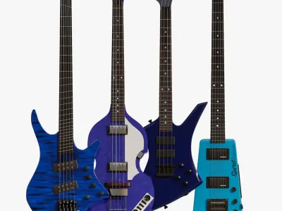  All Bass Guitar Body Types Mega Bundle 23 PBR Models 