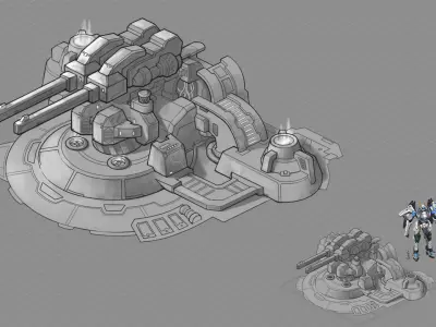 Machinery - Turret 02 3D model