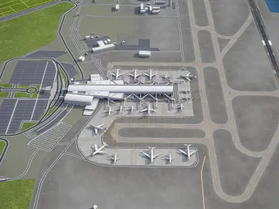 Larnaca - International Airport - LCA Low-poly 3D model
