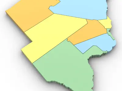 3d Political Map of Botswana 3D model