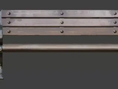 Urban Street Bench 3D Model Low-poly 3D model