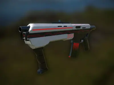 Sci-fi shotgun Low-poly 3D model get