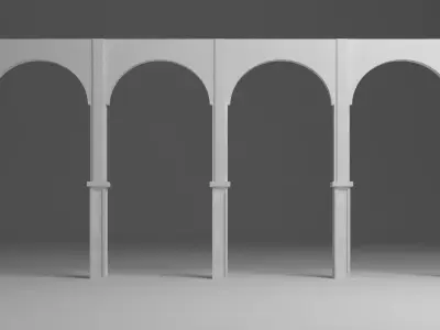 English arch wall panel 3D model