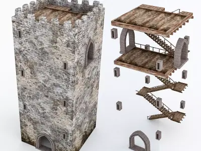 Castle pack part1 Low-poly 3D model