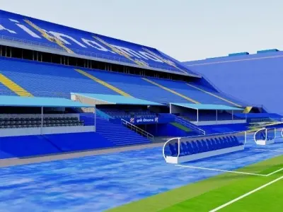 Stadion Maksimir - Zagreb Croatia Low-poly 3D model