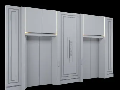 Elevator set of doors 3D model