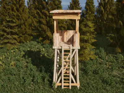 Forest building assets Low-poly 3D model