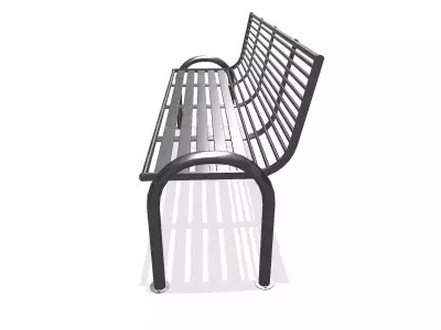 Metal Street Bench Low-poly PBR Low-poly 3D model