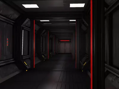 Sci fi spaceship Corridor 3D model buy