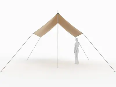 Outdoor Tent Sun Shade Canopy Rectangle Shelter 3D model