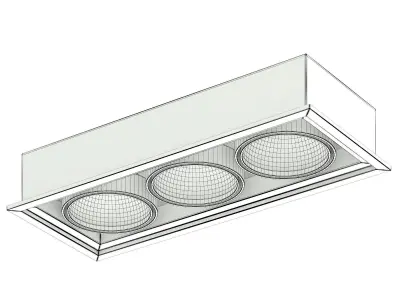 Triple Ceiling Light 3D Model 3D model