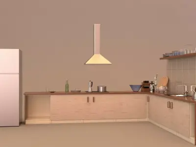 laos Kitchen Props Set 01 3D model