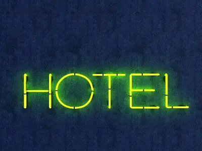 Hotel Neon Sign Low-poly 3D model