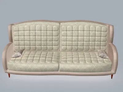 Chesterfield Vintage Smooth Sofa 3D model