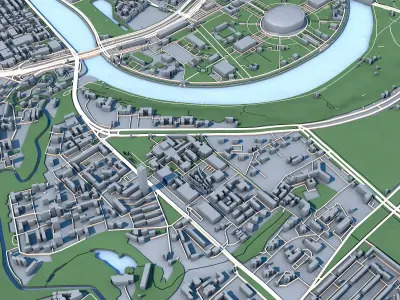 Part of Moscow City Russia 3D model