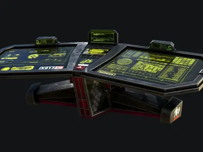 Sci-Fi Console Computer Base 1 Low-poly 3D model