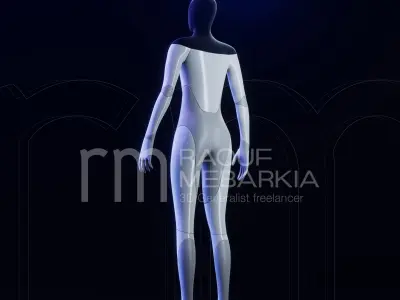 Tesla Bot Hyper 3D model quality - Blender eevee Ready to print Low-poly 3D model