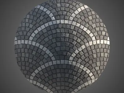 8K Large Area Cobblestone 02 - 3 Variatons Texture