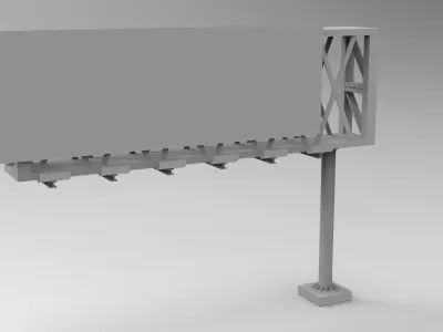 Highway Signage Low-poly 3D model