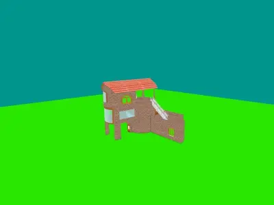 Antiq house Low-poly 3D model