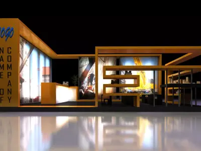 Exhibition stand booth 3D model