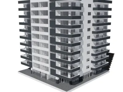 Residential Building with internal 5 3D model