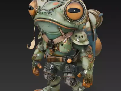 Mecha Frog Ranger - Stylized Robotic Amphibian 3D Model 3D print model