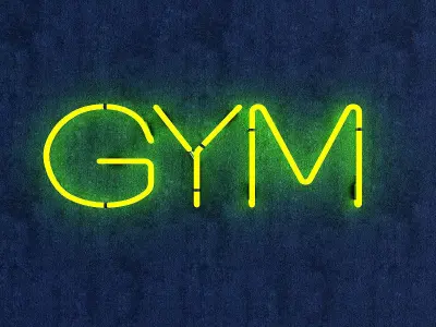 Gym Neon Sign Low-poly 3D model