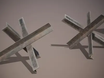 Low Poly WWII-Era City Street Props Game Ready Asset Pack Low-poly 3D model