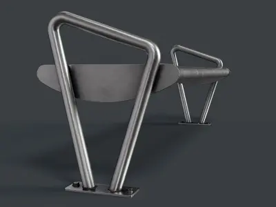 Metal Modern Bench 26 PBR Game Ready Low-poly 3D model