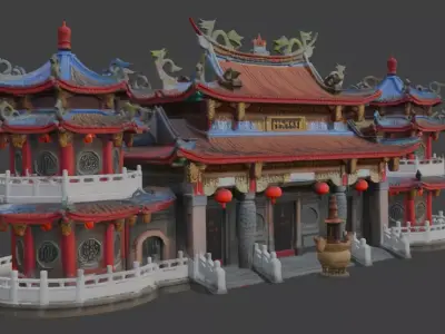 Chinese old Temple 3D model