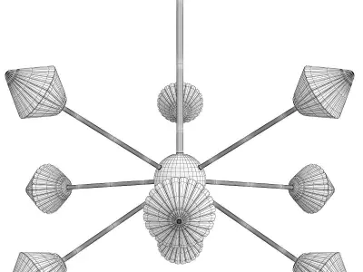 Amber Glass Diamond Hanging Chandelier Low-poly 3D model
