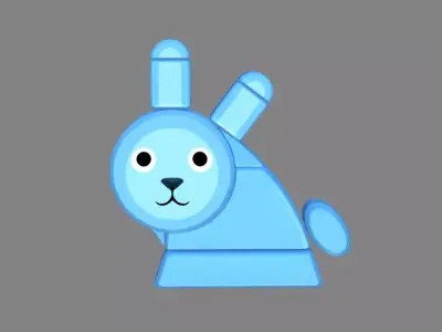 Animal shape blocks -  Blue Rabbit toys Low-poly 3D model