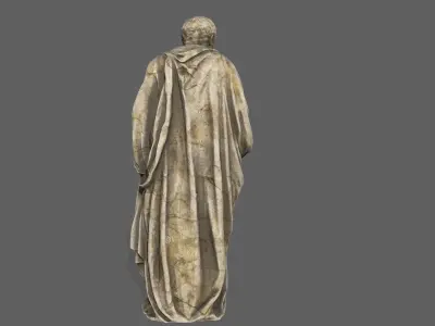 Old Man Statue Low-poly 3D model 13