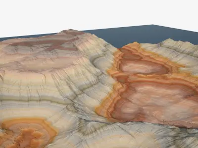 Highly detailed sci-fi rocky desert 3D model