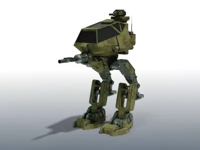 Battle Mech Low-poly 3D model by thibsert