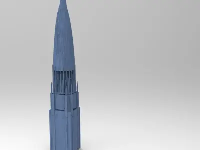 Sci fi City Dome thin towers 3D model