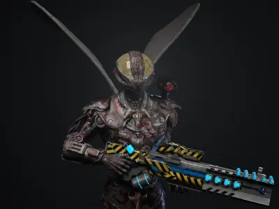 Fly sci fi Low-poly 3D model