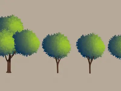 Toon Trees 3D model