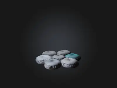 Floor cushions Low-poly 3D model