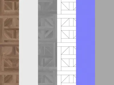 Parquet - Laminate - Wooden floor 2 in 1 3D model purchase