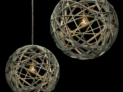 Metal globe light 3D model