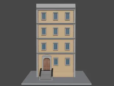 Cartoon Building Low-poly 3D model