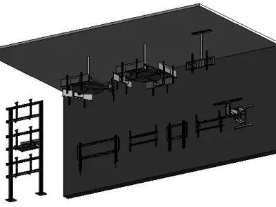 Display Wall  - Floor  - Ceiling Mount Revit Families 2015 3D model